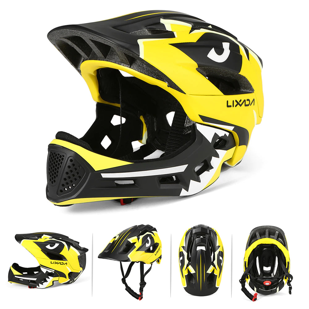 Lixada Kids Helmet Full Face Detachable Children Sports Safety Helmet for Cycling Skateboarding Roller Skating