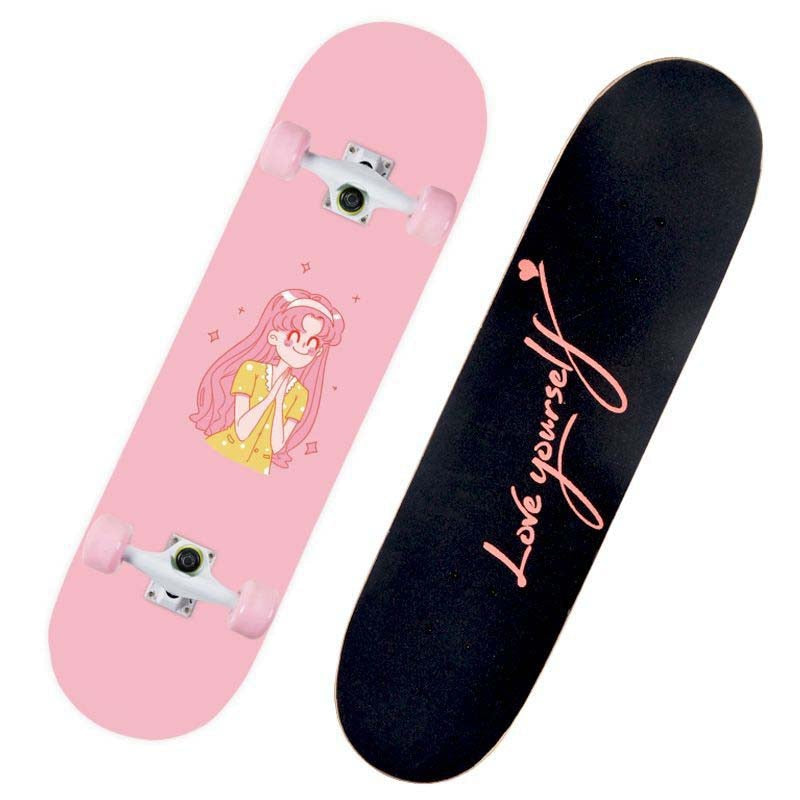 2021 New Pink Series Hot 79*21CM Skateboard Double Vertical Four Wheel Skateboard Skateboard Bamboo Enny Board Long Board Deck