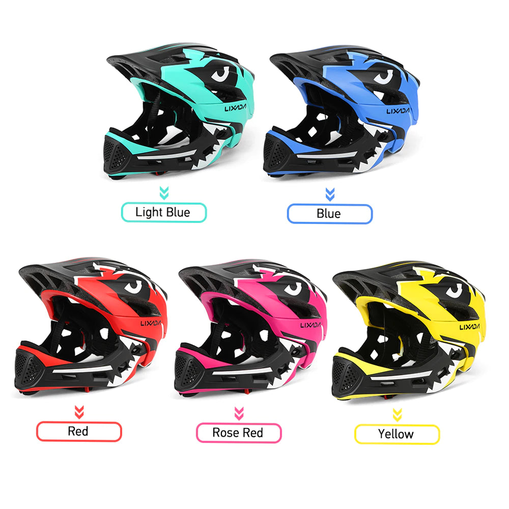 Lixada Kids Helmet Full Face Detachable Children Sports Safety Helmet for Cycling Skateboarding Roller Skating