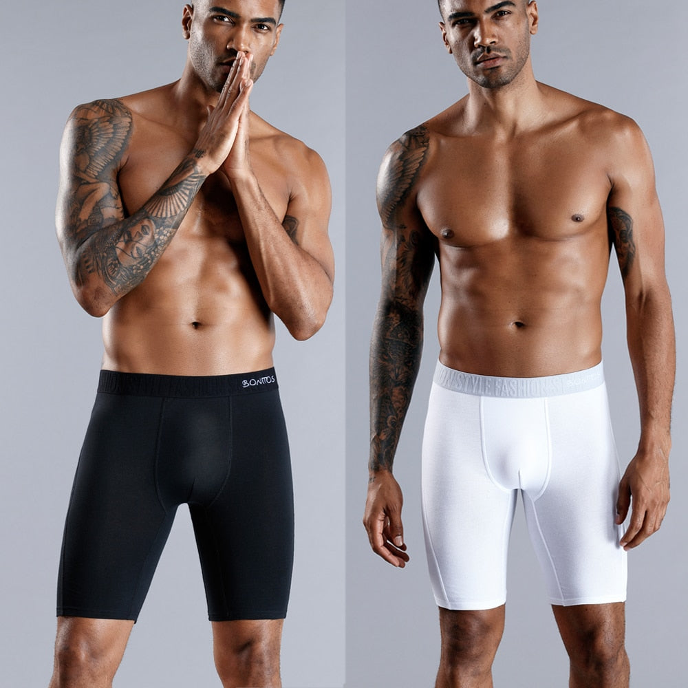 Comfortable Natural Cotton Long Boxer Shorts