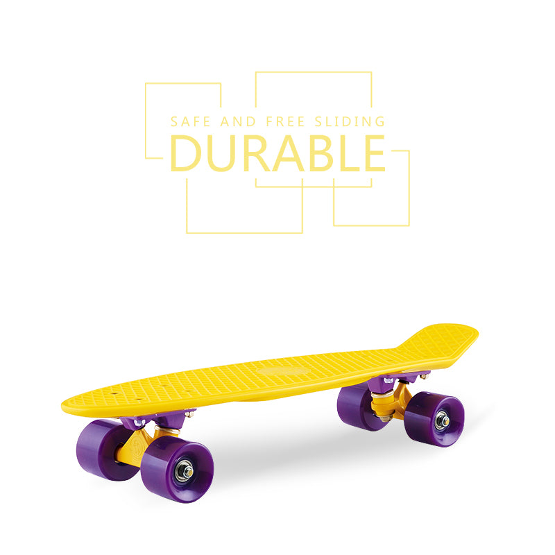 Mini 22 Inch Plastic Fish Board Cruiser Skateboard With Big LED Wheel