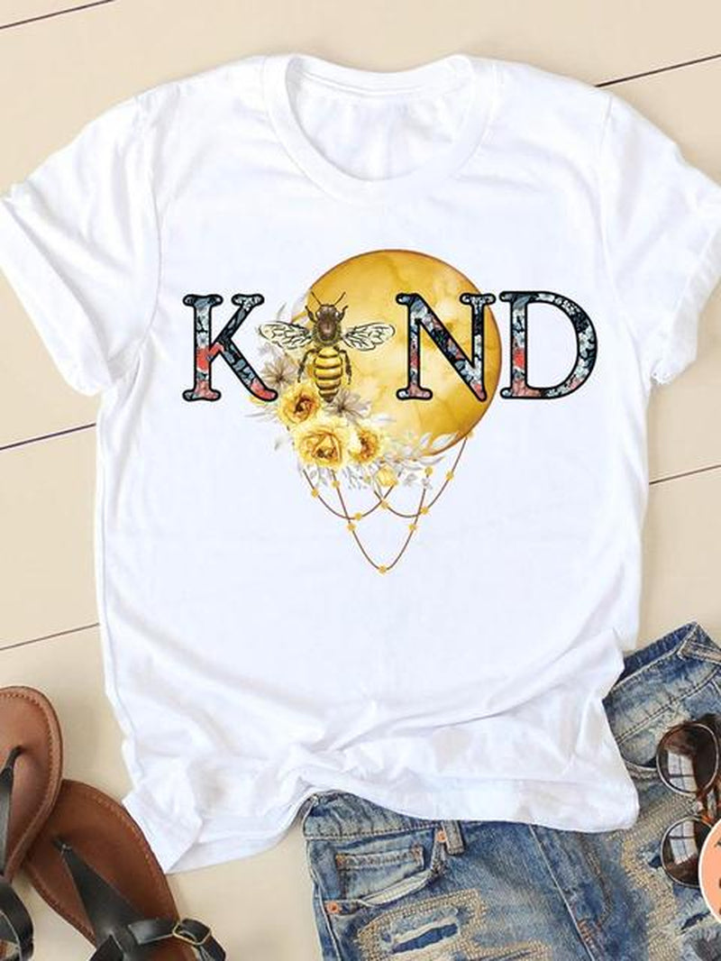 Clothing Summer Letter Printing 2022 Short Sleeve Ladies Casual Women Fashion Graphic Tee T-Shirts Female T Shirt Clothes
