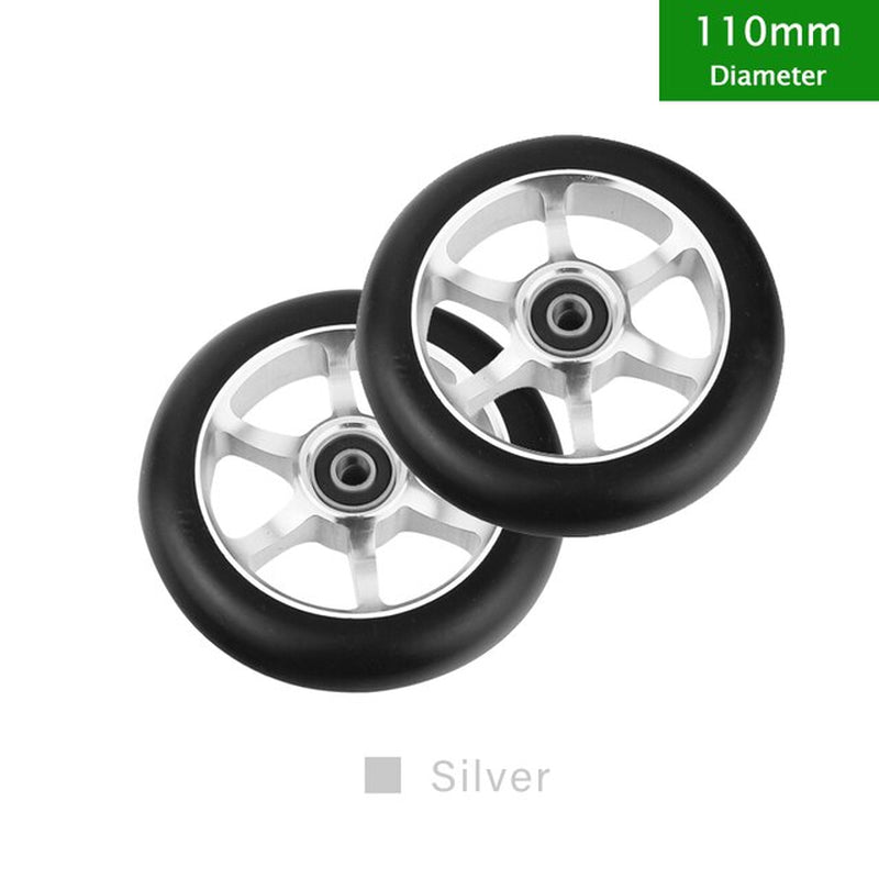 100Mm Scooter Wheels Replacement with Bearings Aluminum Wear-Resistant PU Stunt Scooter Parts Kick Scooter Accessories 2Pcs/Set
