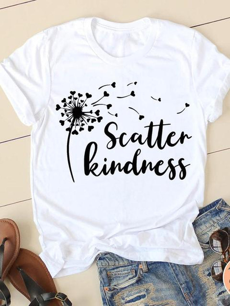 Clothing Summer Letter Printing 2022 Short Sleeve Ladies Casual Women Fashion Graphic Tee T-Shirts Female T Shirt Clothes