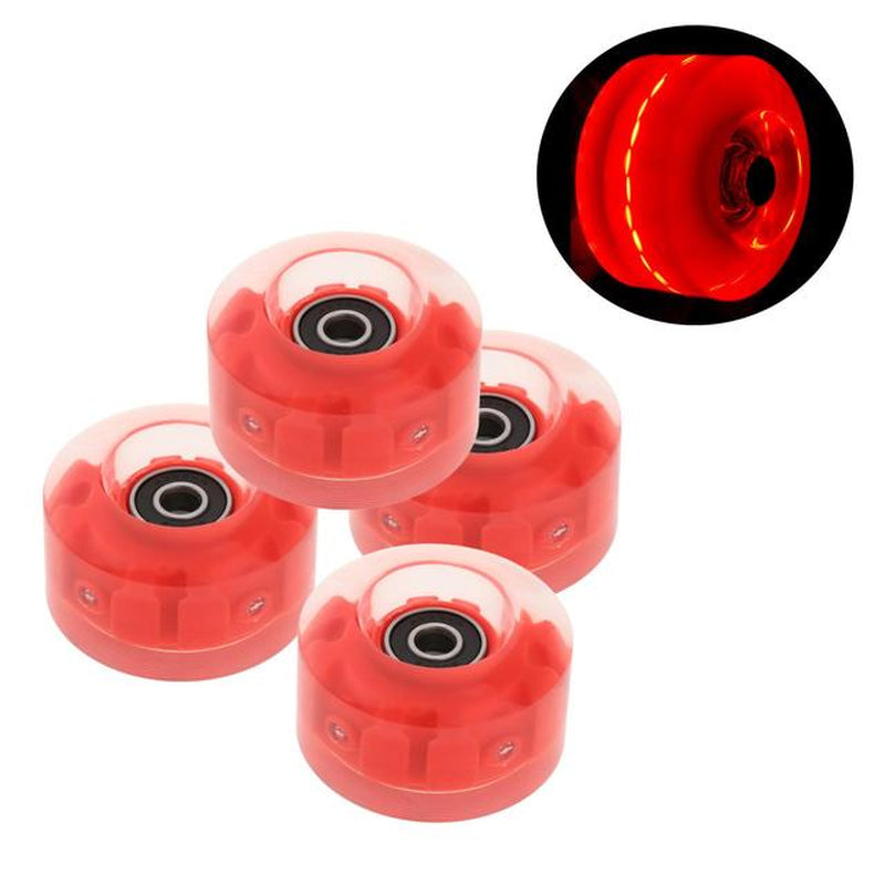 4Pack Quad Roller Skate Wheels Light up Bearings for Double Row Skating Grip Bearings Parts Free Rollerskate