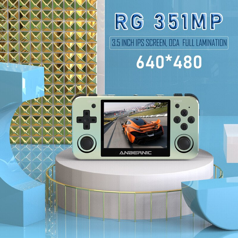 ANBERNIC 3.5 Inch IPS RG351MP Handheld Video Game Console for PS1 N64 PSP GBA FC Retro Games Player Metal Pocket Consoles Box