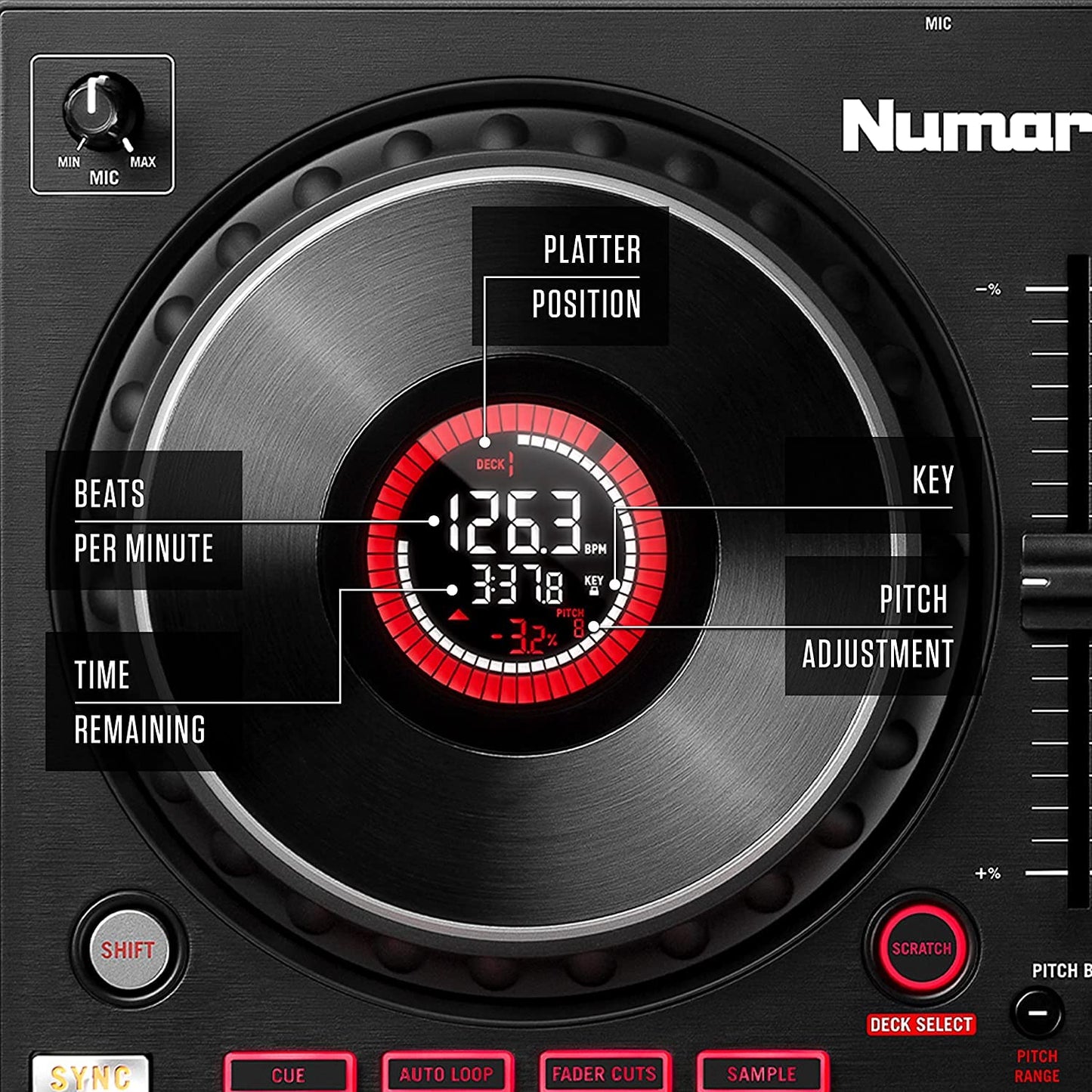 Numark Mixtrack Pro FX – 2 Deck DJ Controller For Serato DJ with DJ Mixer, Built-in Audio Interface, Capacitive Touch Jog Wheels and FX Paddles