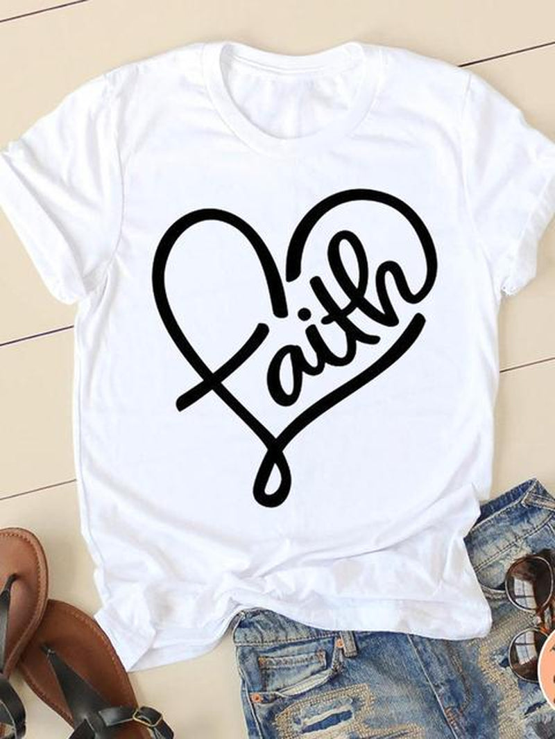 Clothing Summer Letter Printing 2022 Short Sleeve Ladies Casual Women Fashion Graphic Tee T-Shirts Female T Shirt Clothes