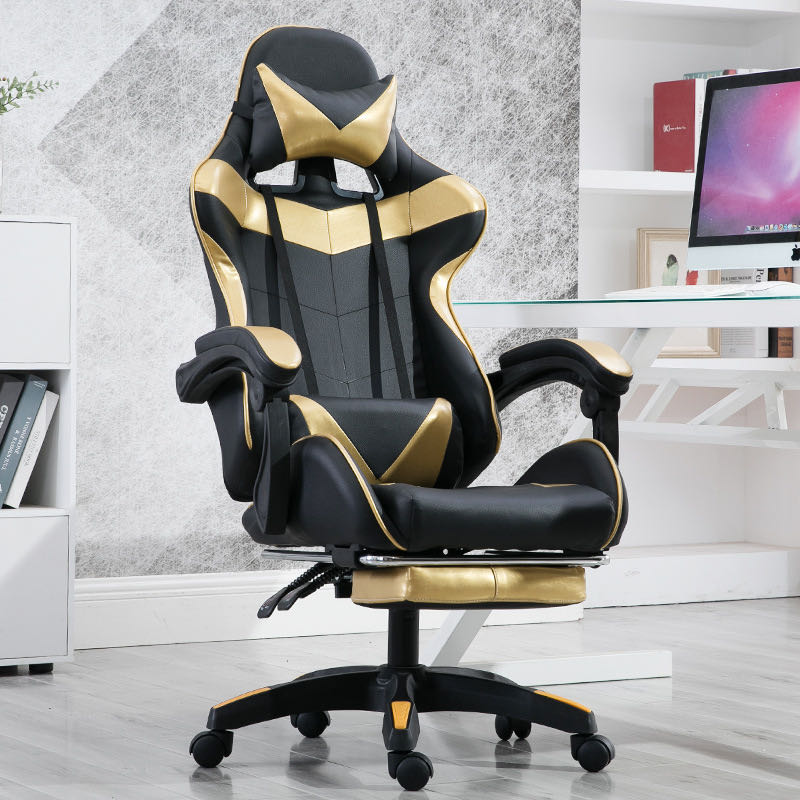 Silla Gamer Pu Leather Racing Gaming Chair With Footrest