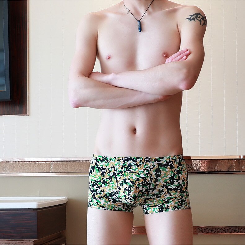 Solid Silk Cuecas Masculina Calzoncillo Boxer Shorts