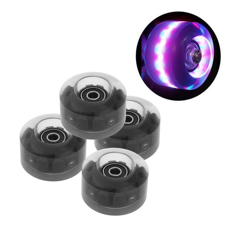 4Pack Quad Roller Skate Wheels Light up Bearings for Double Row Skating Grip Bearings Parts Free Rollerskate