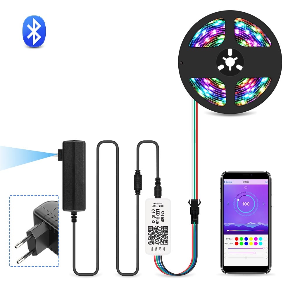 Bluetooth WS2811 Addressable RGB Strip Led Lights