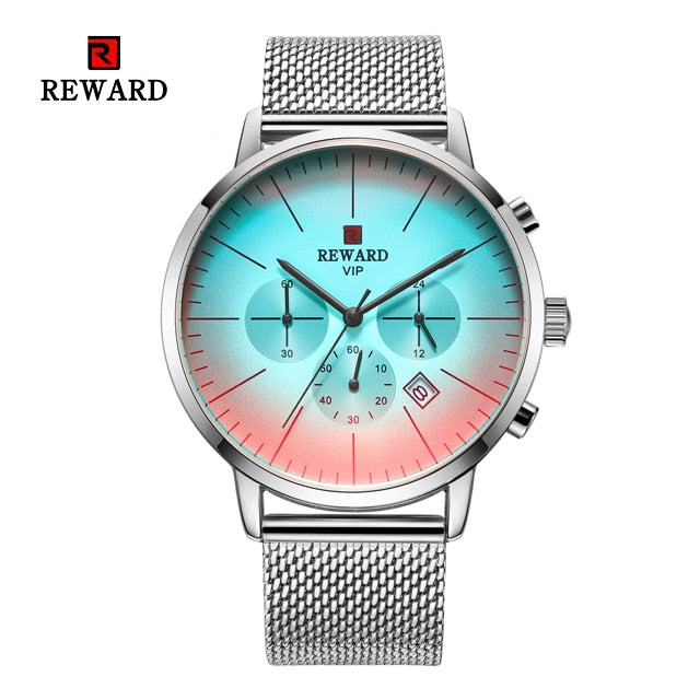 Color Bright Glass Watch Men Top Luxury Brand Chronograph
