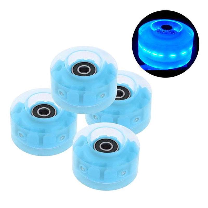 4Pack Quad Roller Skate Wheels Light up Bearings for Double Row Skating Grip Bearings Parts Free Rollerskate