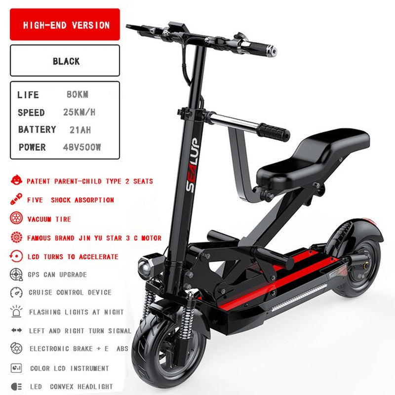 2022 Folding Parent-Child Electric Scooter for Work Scooter Lithium Battery Large Capacity Long Endurance Electric Scooter