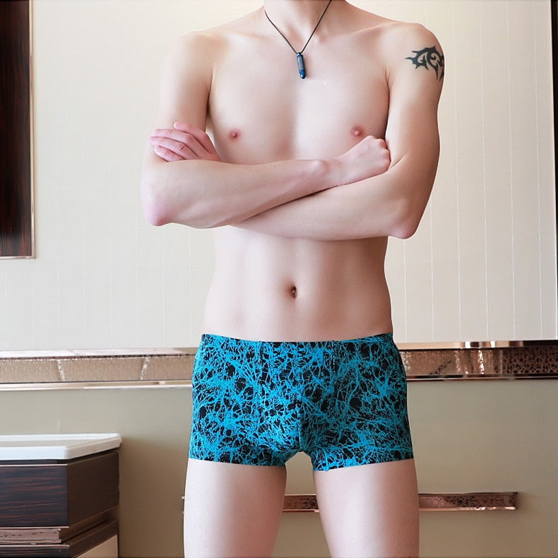 Solid Silk Cuecas Masculina Calzoncillo Boxer Shorts