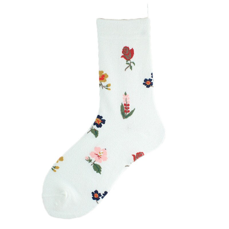 Plant Wind Dandelion Sunflower Flower Cotton Socks Creative Rose Skate Casual Women Streetwear Funny Kawaii Short Happy Socks