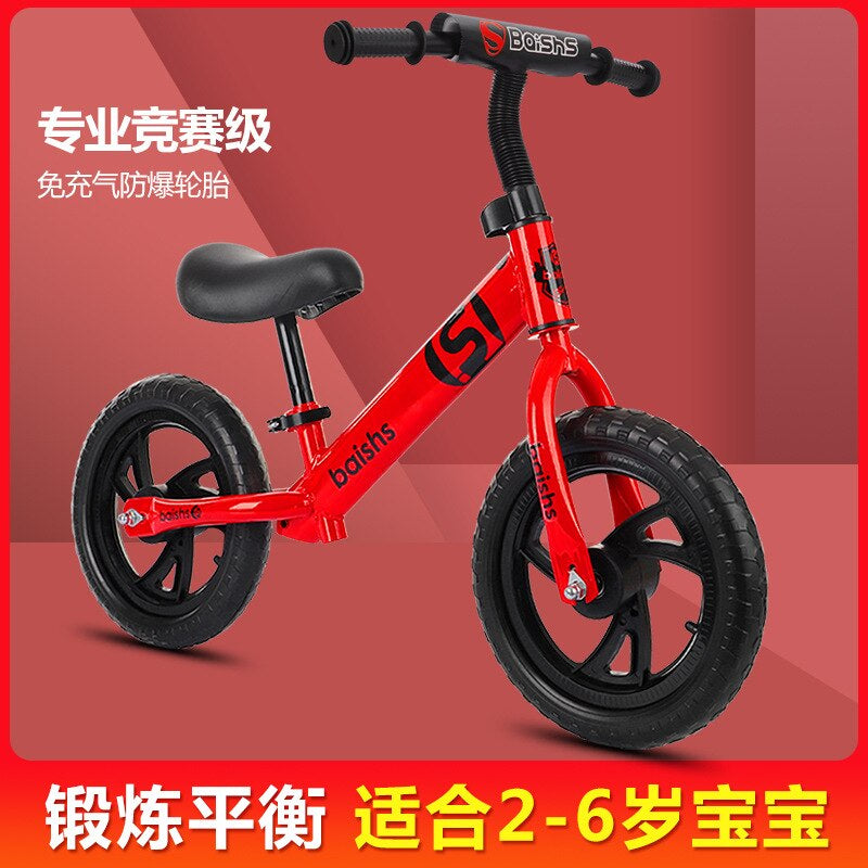 Children'S Balance Scooter 2 to 6-Year-Old Children'S Scooter 12 Inch Non-Pedal Sliding Bike for Kids 12 Inch Kid Bike