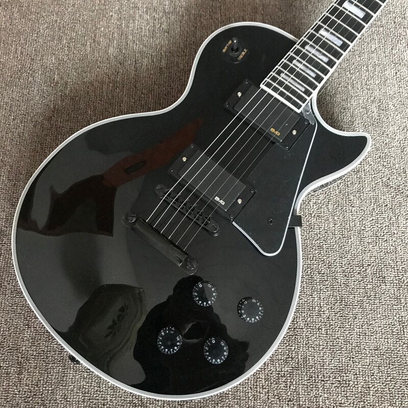 Free Delivery, Black Electric Guitar, Ebony Binding , High Quality Electric Guitar,Black Hardware Electric Guitar
