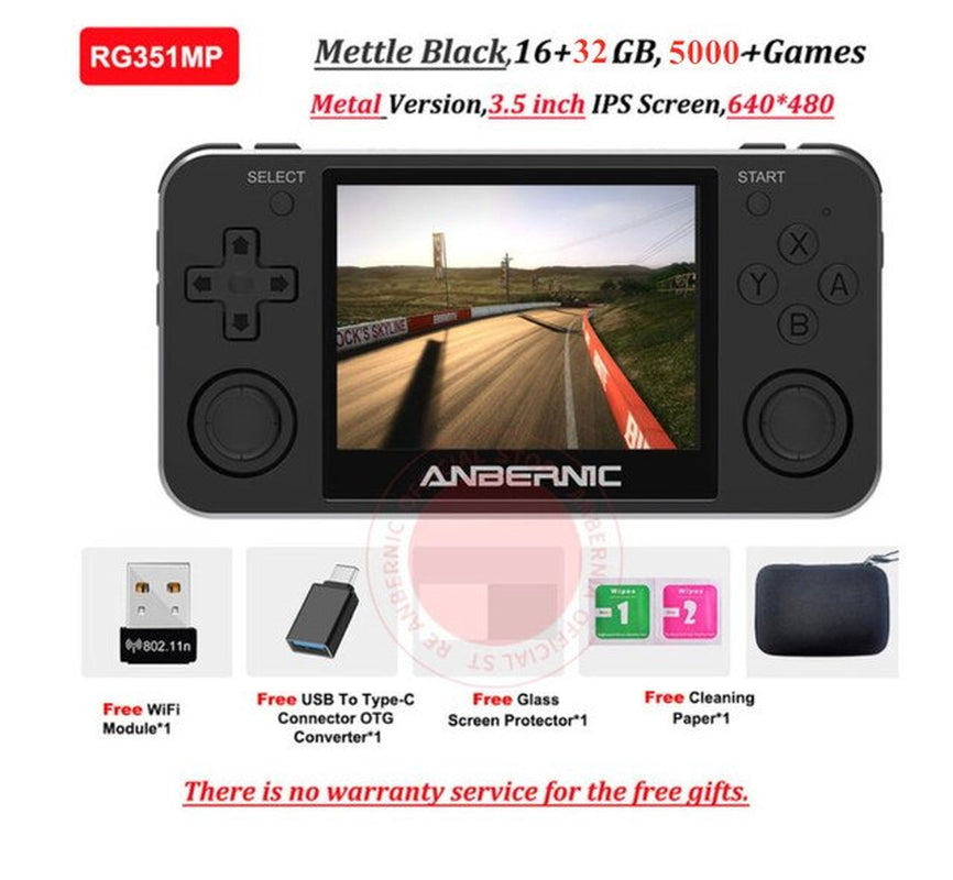ANBERNIC 3.5 Inch IPS RG351MP Handheld Video Game Console for PS1 N64 PSP GBA FC Retro Games Player Metal Pocket Consoles Box