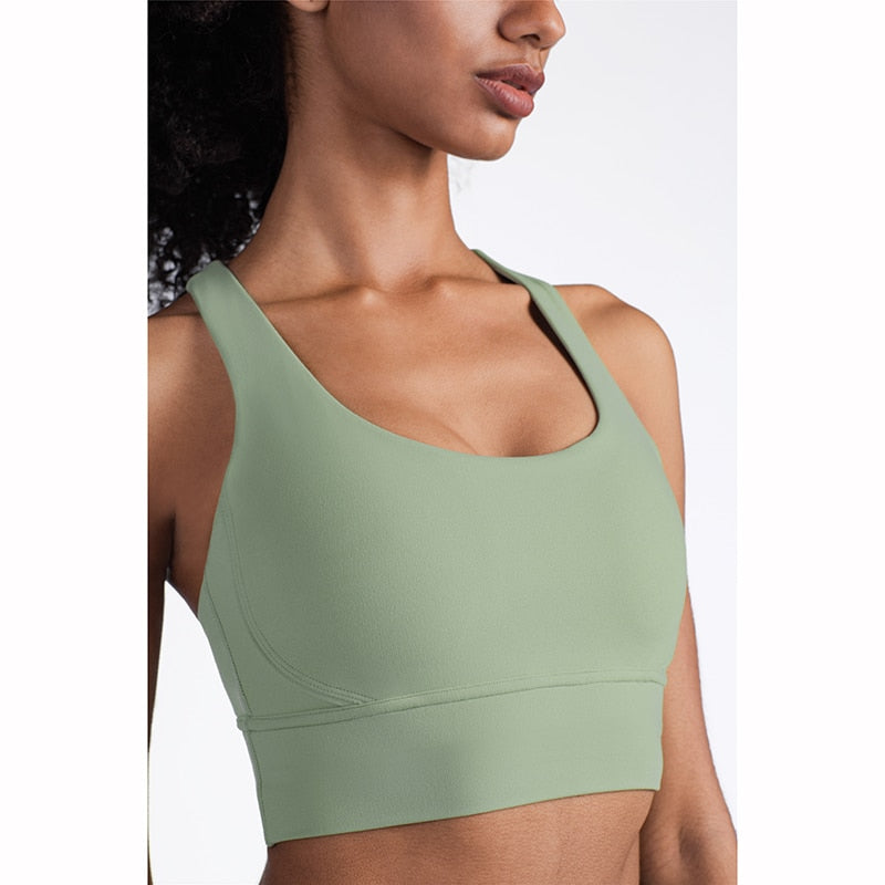 Vnazvnasi 2020 New Fabric Nylon Breathable Women Yoga Tops Bra Solid Color And Sexy Sports Wear Outdoor Exercise Clothes
