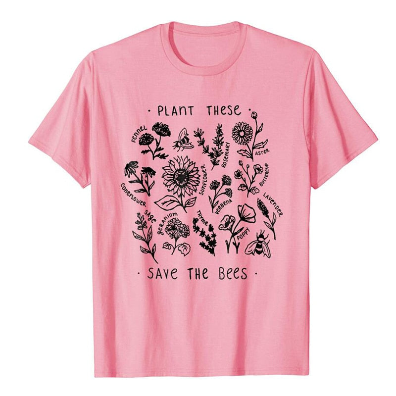 Wild flower graphic T-shirts Women