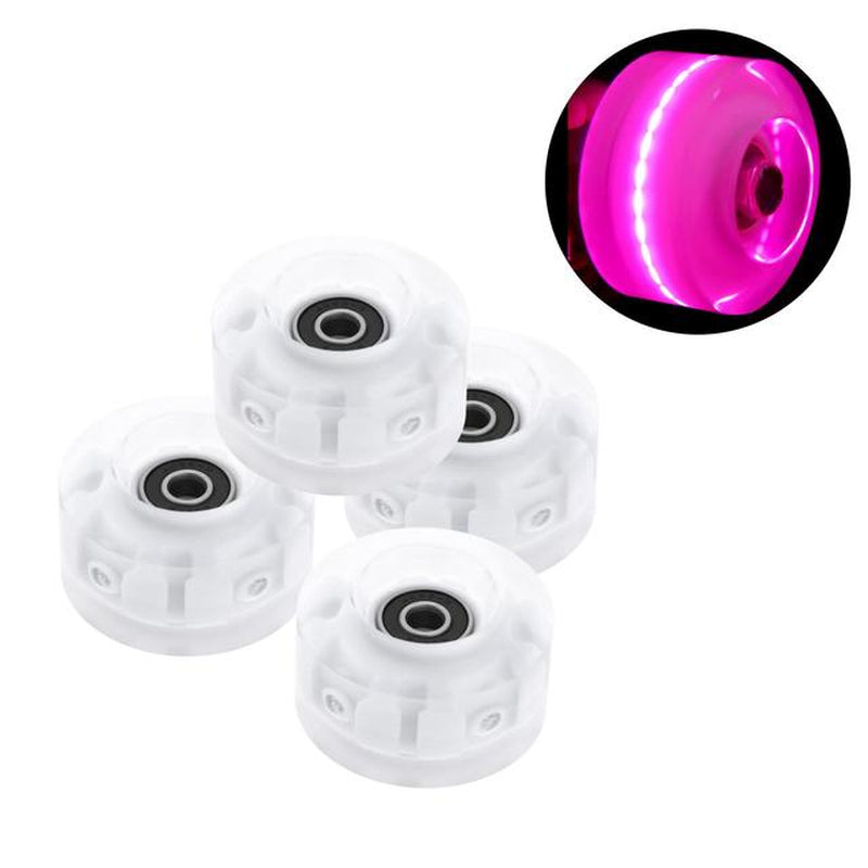 4Pack Quad Roller Skate Wheels Light up Bearings for Double Row Skating Grip Bearings Parts Free Rollerskate