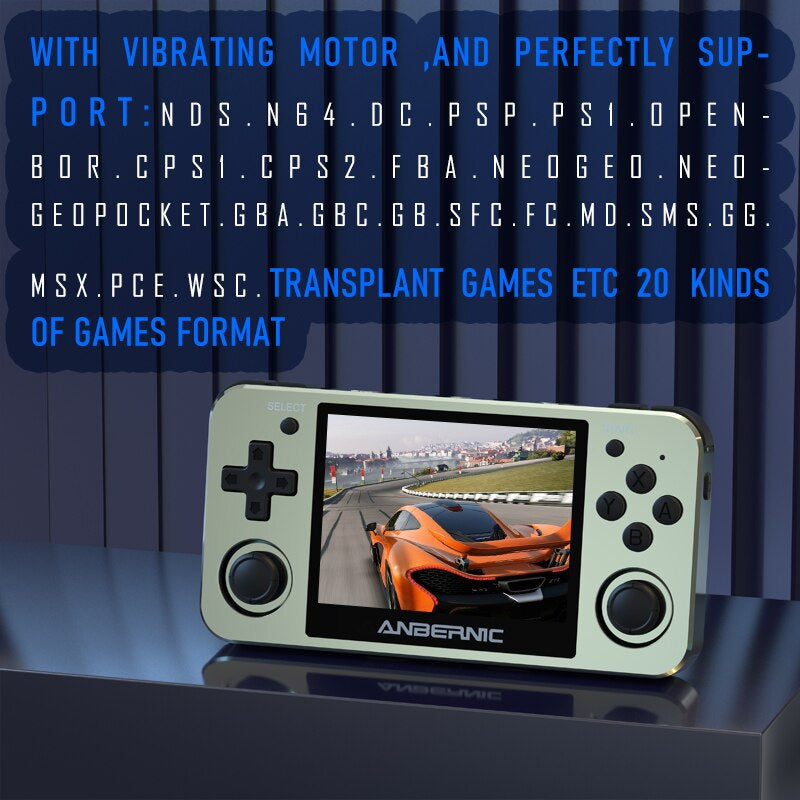 ANBERNIC 3.5 Inch IPS RG351MP Handheld Video Game Console for PS1 N64 PSP GBA FC Retro Games Player Metal Pocket Consoles Box
