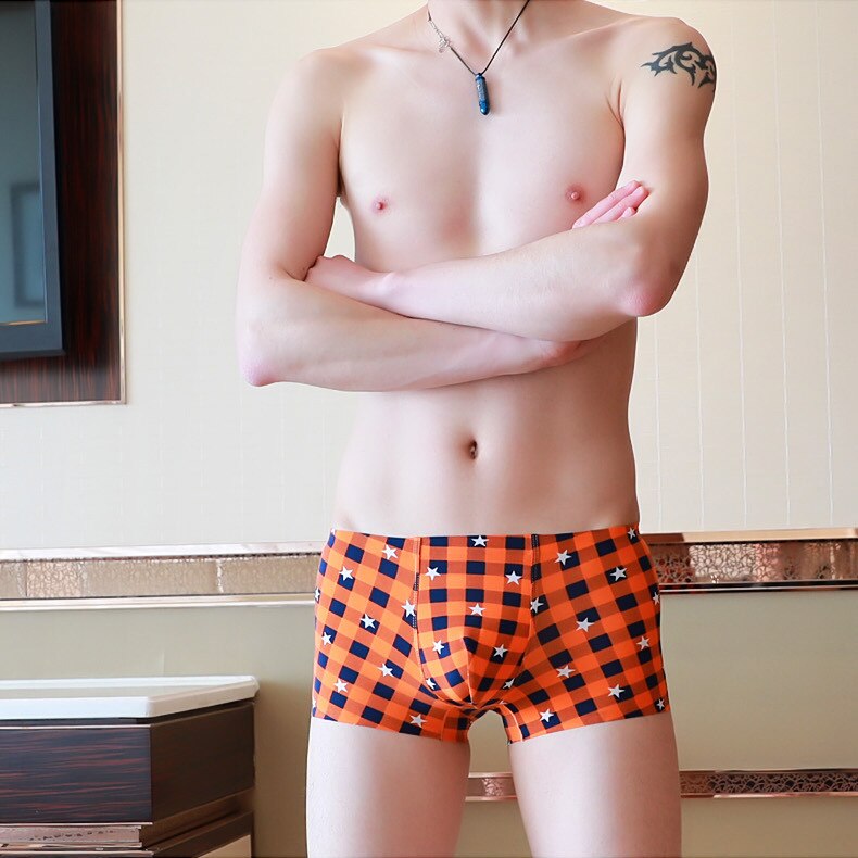 Solid Silk Cuecas Masculina Calzoncillo Boxer Shorts