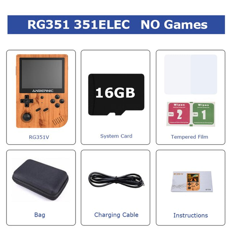 RG351V Handheld Game Console Built-In 50000+ Retro Games for SS/PSP/PS1/N64,351ELEC System Portable Game Player Support WIFI