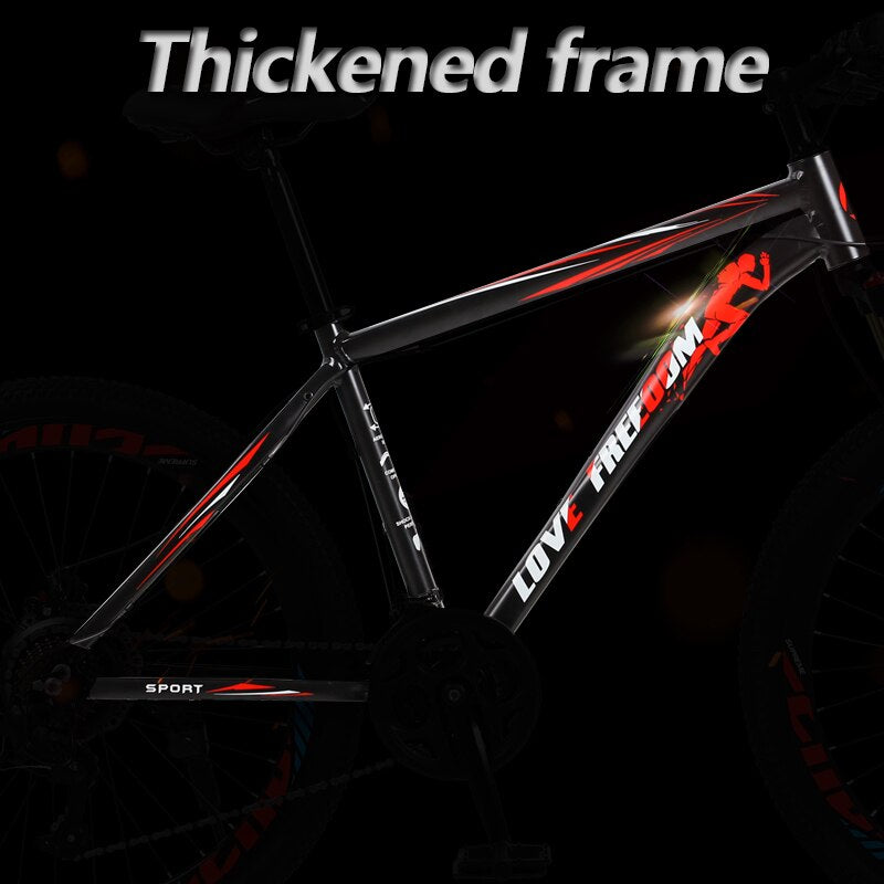 Love Freedom 21 Speed 26 Inch Mountain Bike Bicycles Double Disc Brakes Student Bike Bicicleta Road Bike Free Delivery