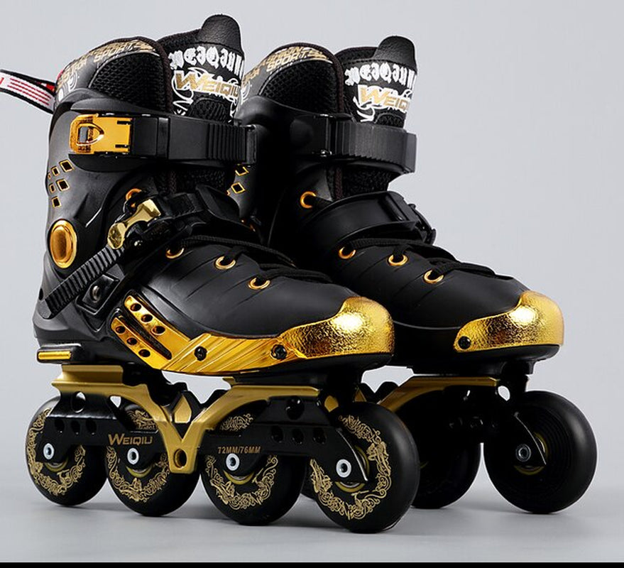Figure Skates Adult Inline Skates Men and Women Figure Skates Four-Variable Three-Speed Skates Flat Flower