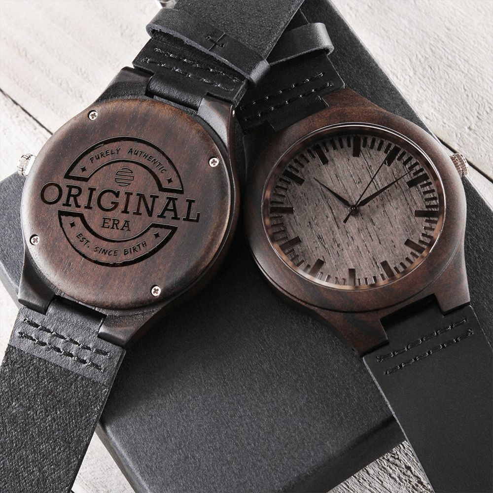 Original Era Wood Engraved Watch