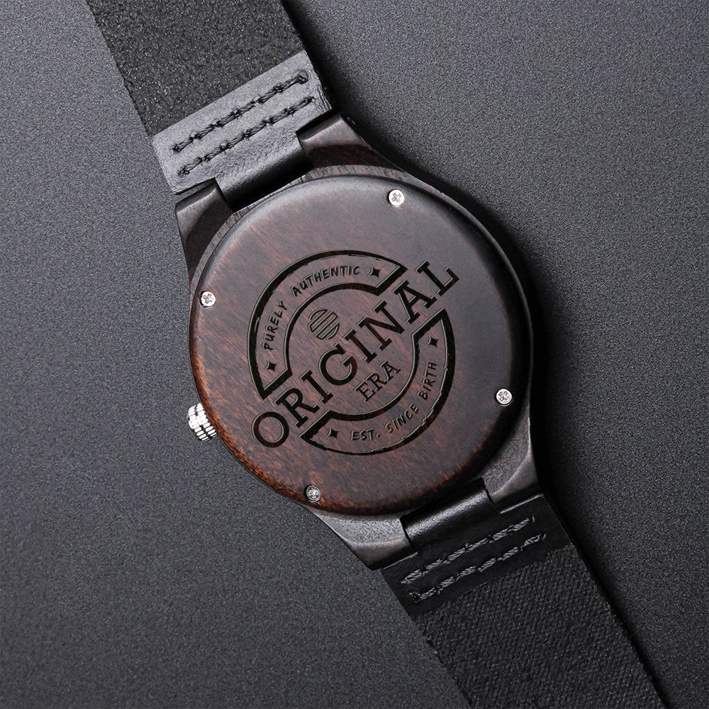 Original Era Wood Engraved Watch