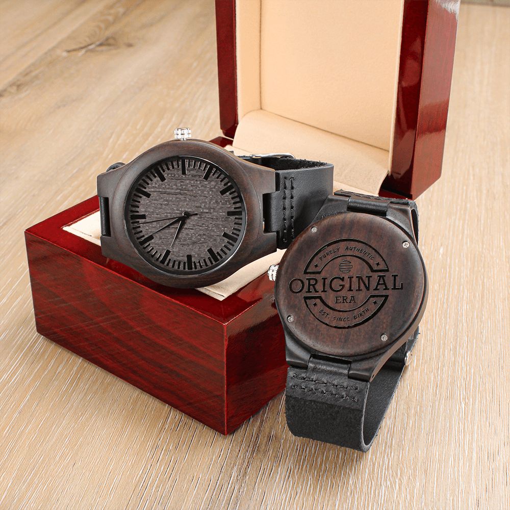 Original Era Wood Engraved Watch