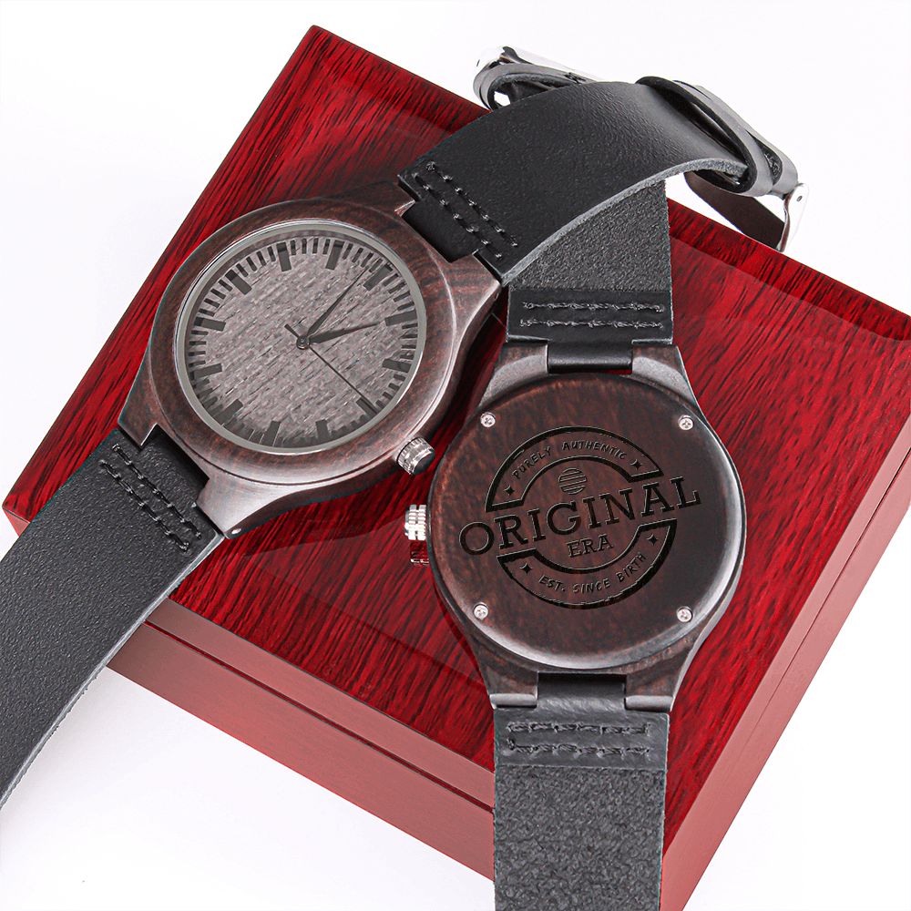 Original Era Wood Engraved Watch