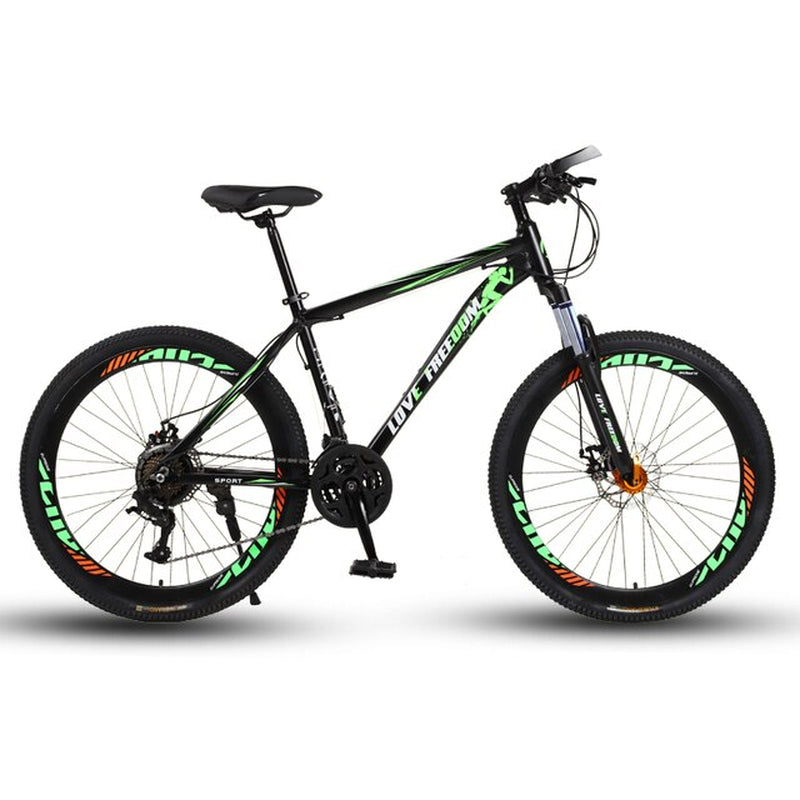 Love Freedom 21 Speed 26 Inch Mountain Bike Bicycles Double Disc Brakes Student Bike Bicicleta Road Bike Free Delivery