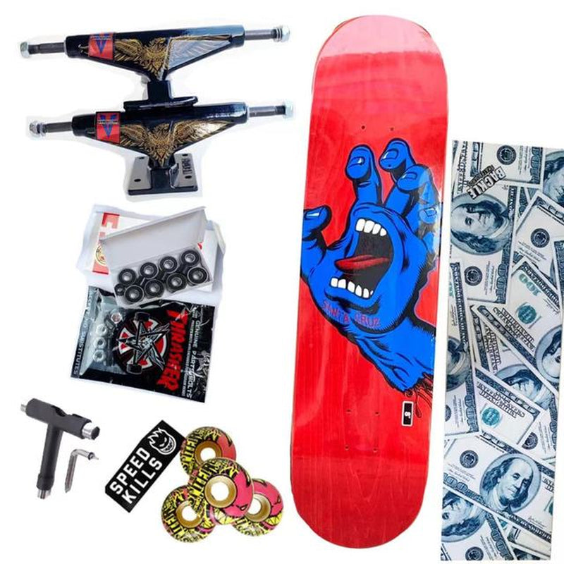 Whole Kit 8Inch Skateboard Santa Cruz Decks Spitfire Skateboard Wheelsthunder Trucks 139 Grizzly Grip Tapes