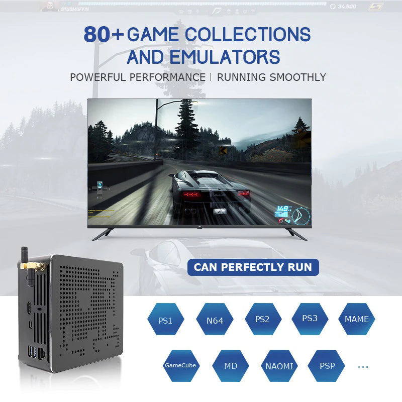4K Classic Game Console Super Console X Box with 120000 Retro Video Game for Ps3/Ps2/Ps1/Gamecube/Dc Windows 10 PRO & Batocera