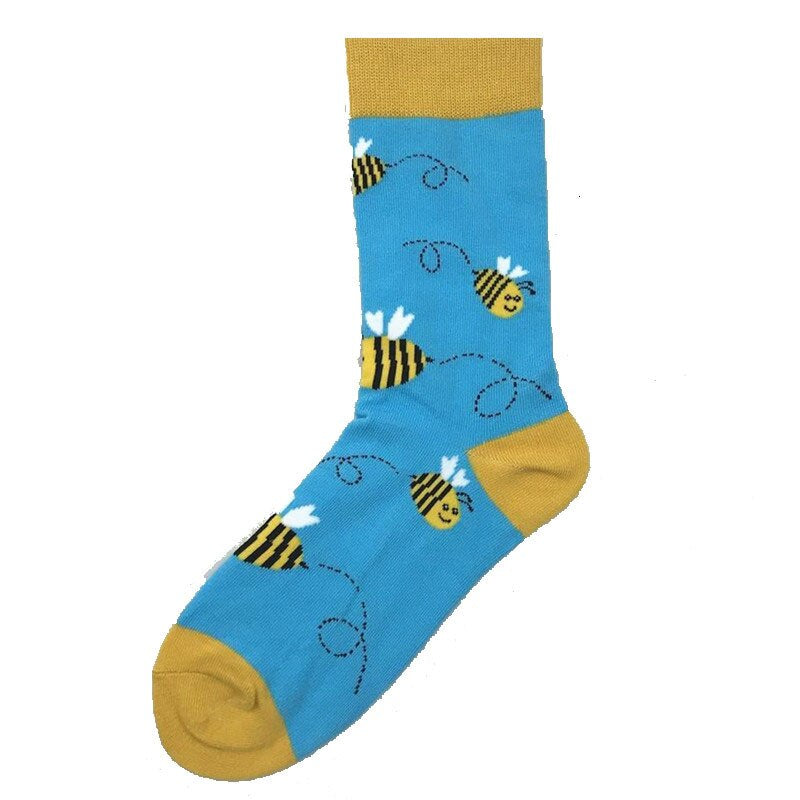 Colorful Cotton Men Socks Funny Pineapple Broccoli Pepper Beer Chili Skate Harajuku Happy Socks for Christmas Gift