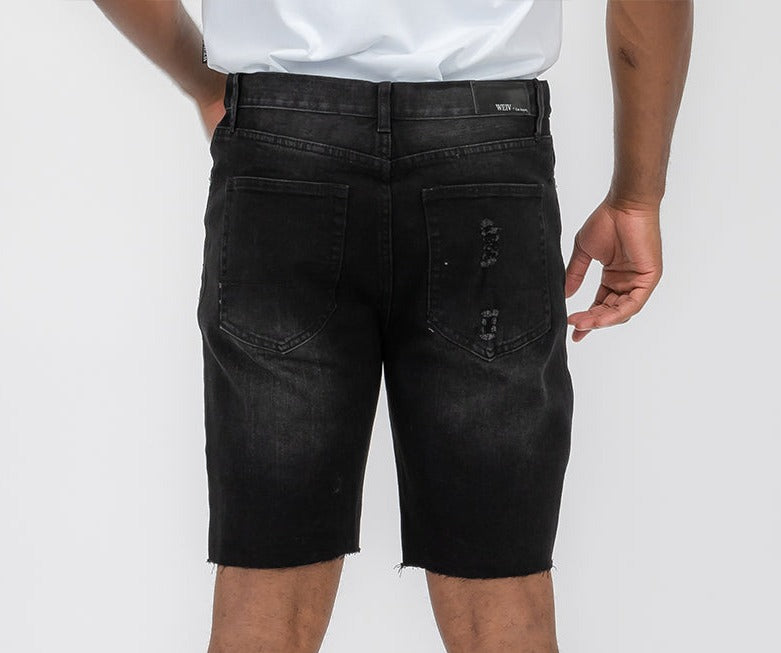 Mens Distressed Denim Shorts
