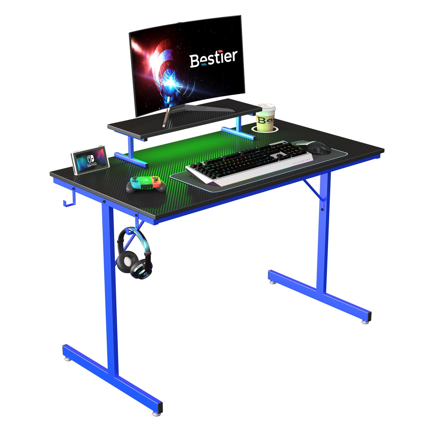 44" Gaming Desk With PC Stand