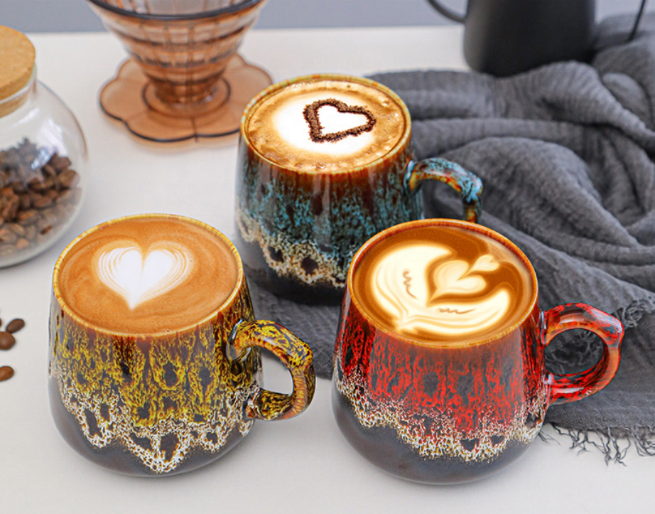 Handmade Mixed Glaze Ceramic Coffee Mugs