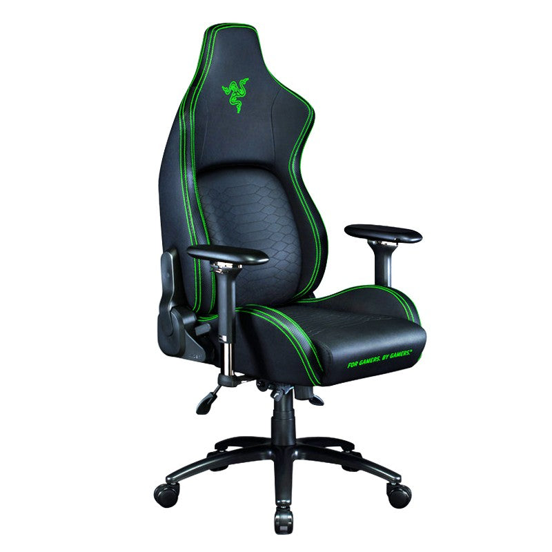 Original Razer Iskur Gaming Chair Luxury Leather Black Green