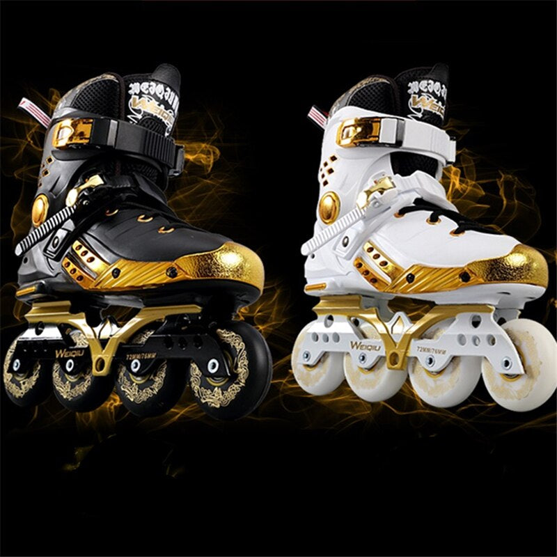 Figure Skates Adult Inline Skates Men and Women Figure Skates Four-Variable Three-Speed Skates Flat Flower