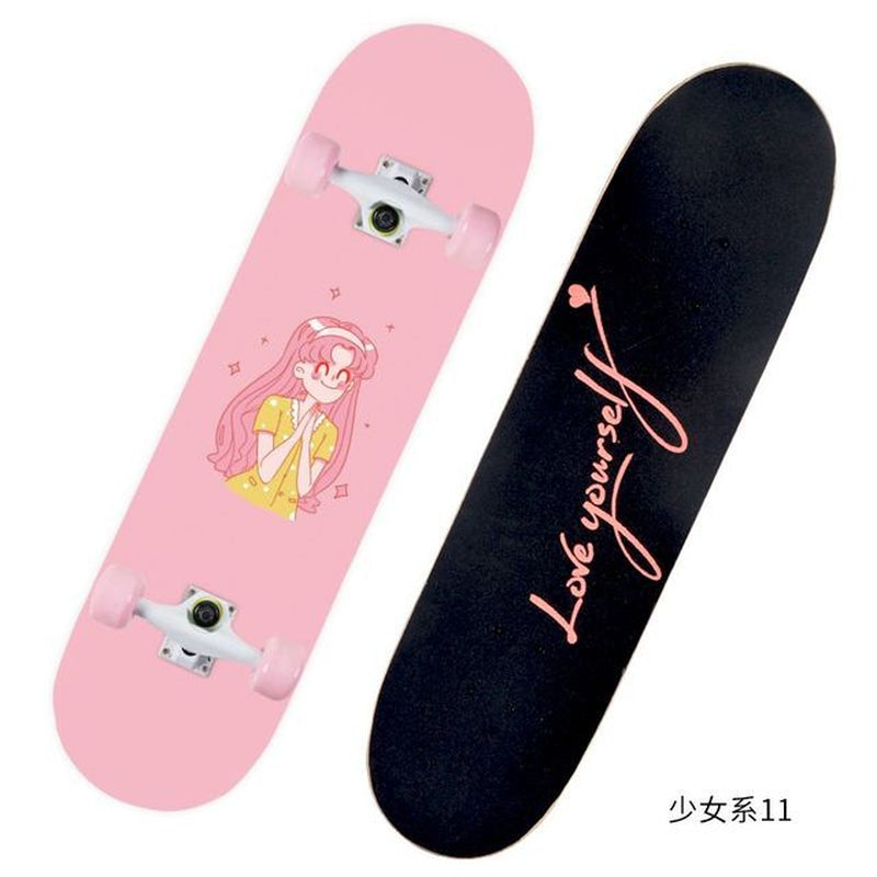2021 New Pink Series Hot 79*21CM Skateboard Double Vertical Four Wheel Skateboard Skateboard Bamboo Enny Board Long Board Deck