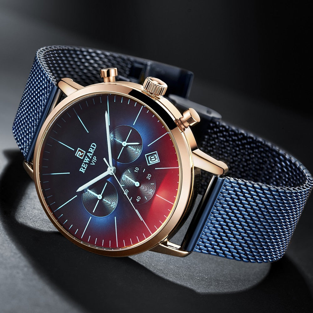 Color Bright Glass Watch Men Top Luxury Brand Chronograph