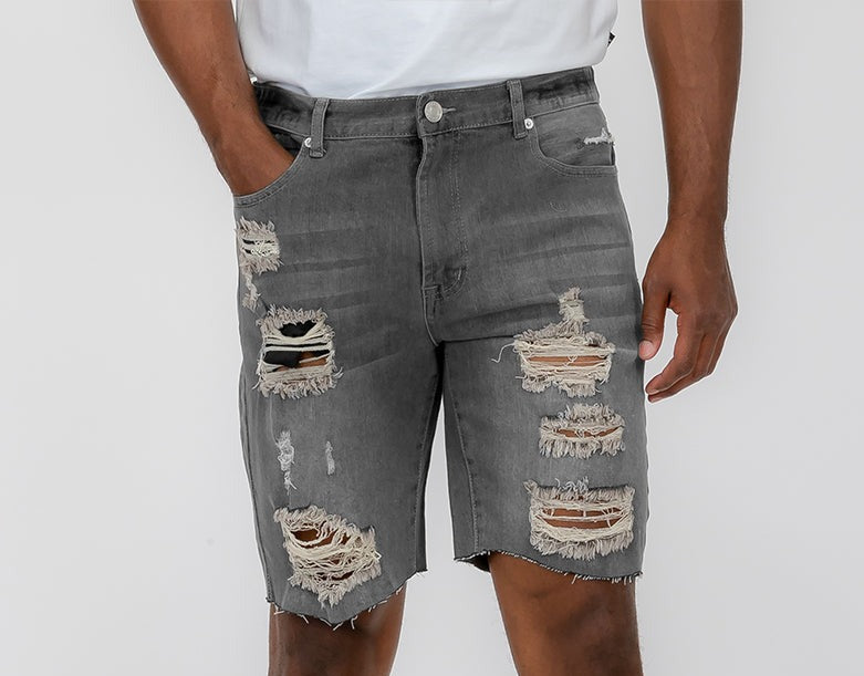 Men's Distressed Denim Shorts