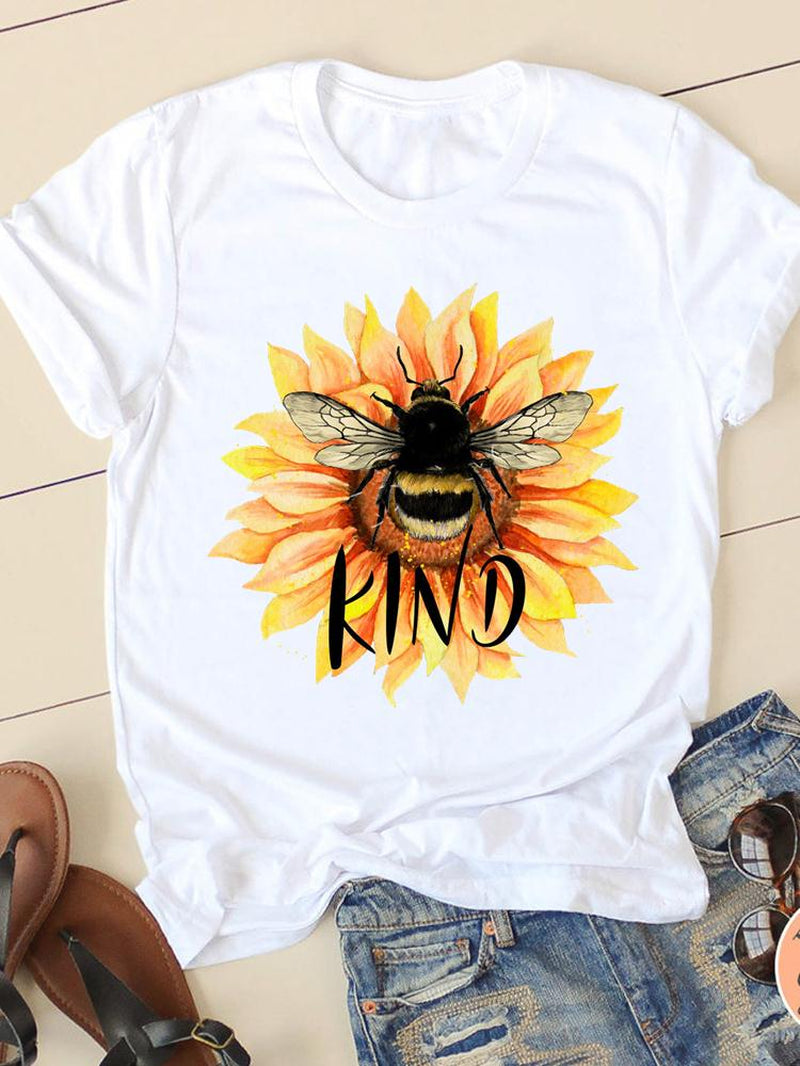 Clothing Summer Letter Printing 2022 Short Sleeve Ladies Casual Women Fashion Graphic Tee T-Shirts Female T Shirt Clothes