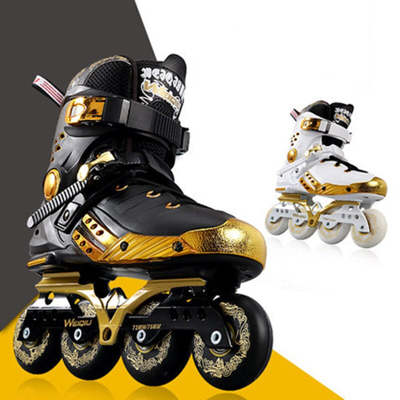 Figure Skates Adult Inline Skates Men and Women Figure Skates Four-Variable Three-Speed Skates Flat Flower